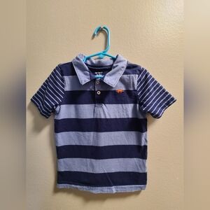 (3/$10) 5T/5A Boys, Carter's, Blue Stripe Stegosaurus Short Sleeve Polo